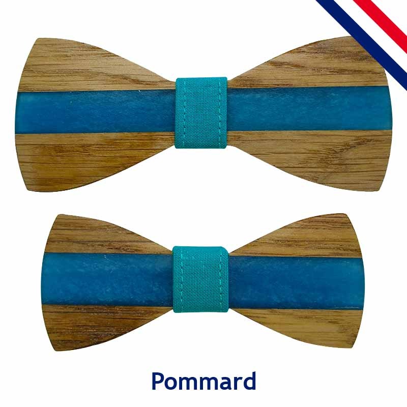 Nœud papillon père fils made in France Bleu Blanc Pap