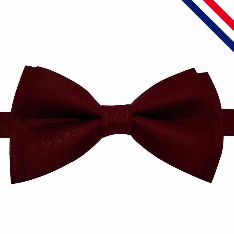 Nœud papillon bordeaux - Ensemble 100% soie - La Cravate Rouge