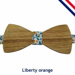 Nœud papillon bois liberty orange