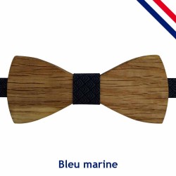 Nœud papillon bois enfant bleu marine