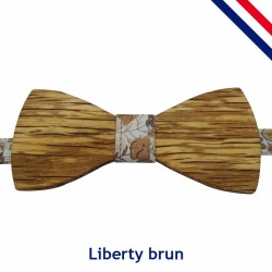 Nœud papillon bois enfant liberty brun