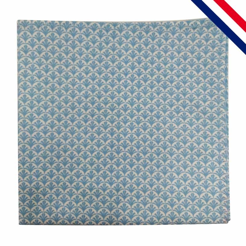 Pochette de costume bleu clair à motif éventail japonais - Chenôve