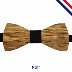 Nœud papillon bois enfant noir uni