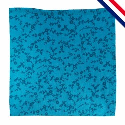 Pochette de costume bleu turquoise fleurie bleu éléctrique - Premeaux Prissey