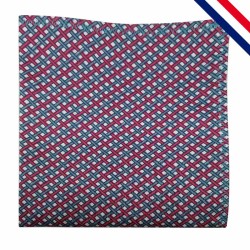 Pochette de costume bleue et rouge à motif tressé - Pernand Vergelesses