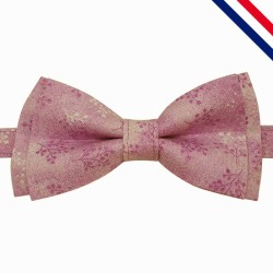 Nœud papillon mauve ou violet clair, à motifs végétaux